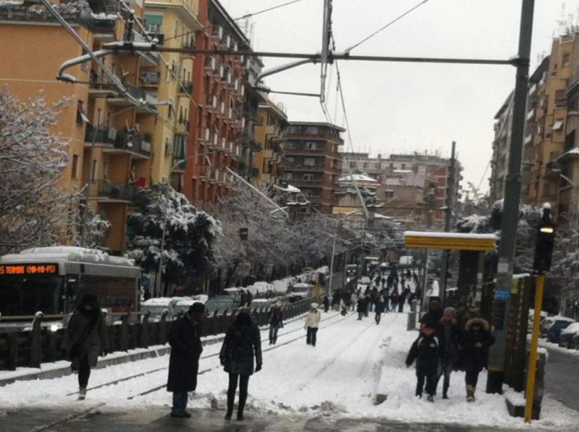 torpignattara sotto la neve